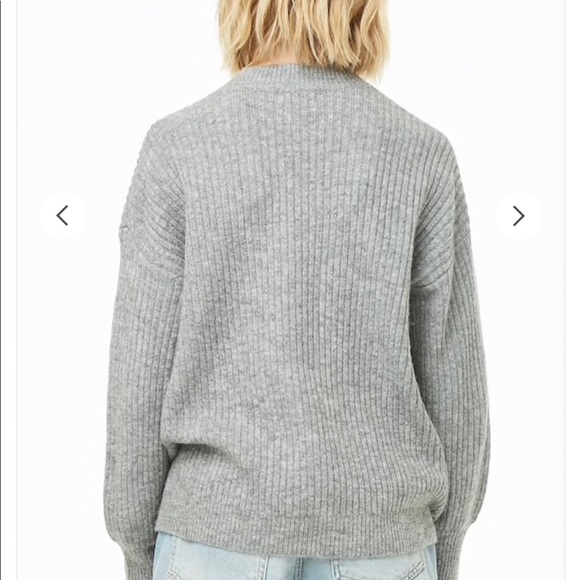 Ribbed Knit Balloon Sleeve Sweater - Picture 3 of 5